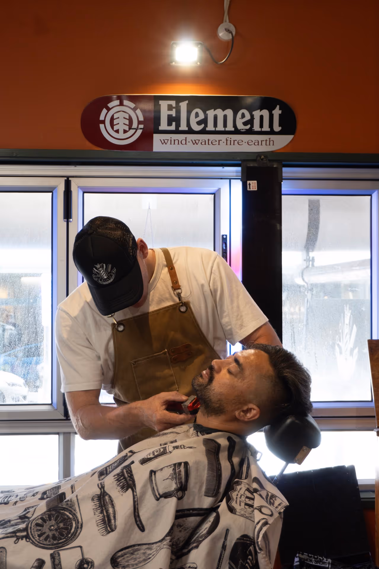a man getting a haircut
